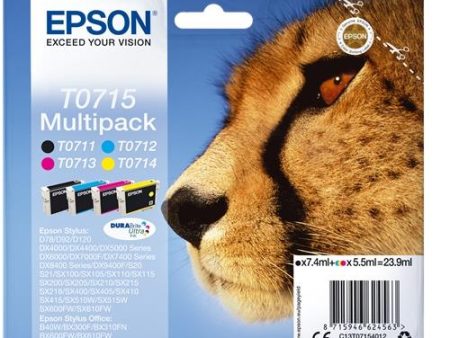 Multipack Tinteiros Epson T0715 (C13T07154012) - Preto, Ciano, Amarelo, Magenta For Cheap