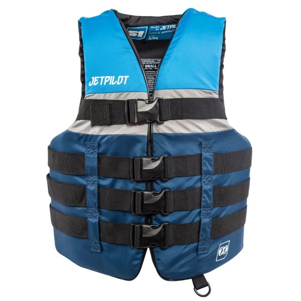 Yamaha Men s JetPilot S1 20215 Nylon 4-Buckle PFD -Blue Gray White-L - XL Sale