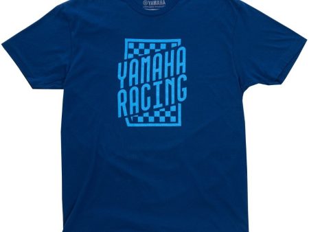 Yamaha Men s Racing Checkerboard Tee - Navy Blue - M Online Sale