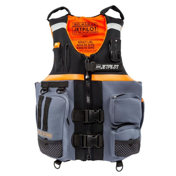 Yamaha JetPilot Helmsman Neoprene 2-Buckle PFD-S - M-Black Gray Orange For Sale