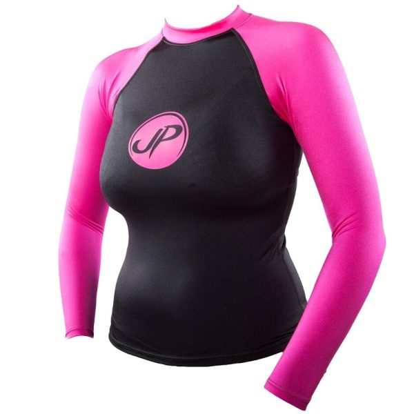 JetPilot Mrs.Corpo Long-Sleeve Rashguard 16505 - Pink Black - L Online Sale