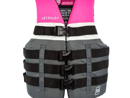 Yamaha Men s JetPilot S1 20215 Nylon 4-Buckle PFD -Pink Gray-2X - 3X Sale