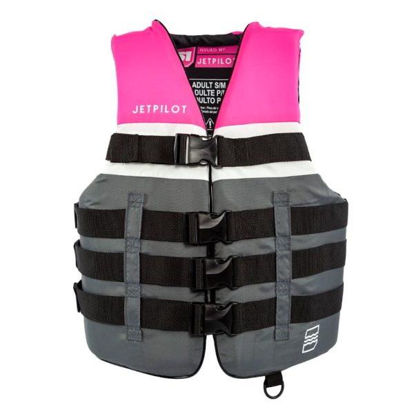 Yamaha Men s JetPilot S1 20215 Nylon 4-Buckle PFD -Pink Gray-2X - 3X Sale