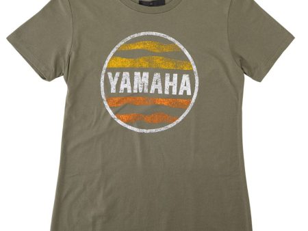 Yamaha Women s Adventure Sunset Tee - Olive White - M For Cheap