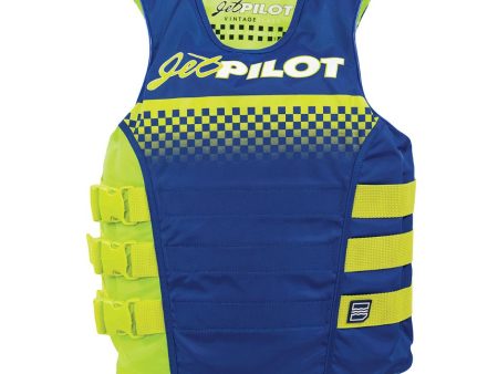 Yamaha Men s JetPilot Vintage Nylon Side Entry 3-Buckle PFD-S - M-Navy Neon Yellow Discount