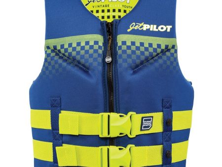 Yamaha Youth JetPilot Nylon Vintage Side Entry Buckle PFD-Navy Neon Yellow-Adult For Cheap