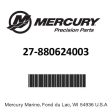 Mercury - Gasket - 27-880624003 Online Sale