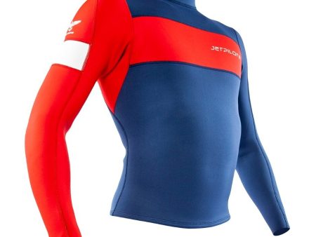 JetPilot F-86 Neoprene Ultimate Wetsuit Jacket - Men s - Blue Red White - 2X For Sale