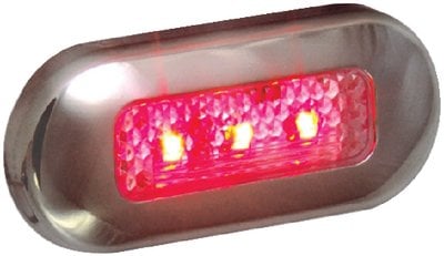 Cook Mfg - LED Oblong Courtesy Light With Stainless Steel Bezel - LED51824DP For Discount