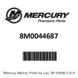 Mercury - Fuel Demand Valve - 8M0044687 Sale